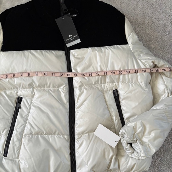 Andrew Marc Black and White Puffer Jacket - Picture 3 of 5